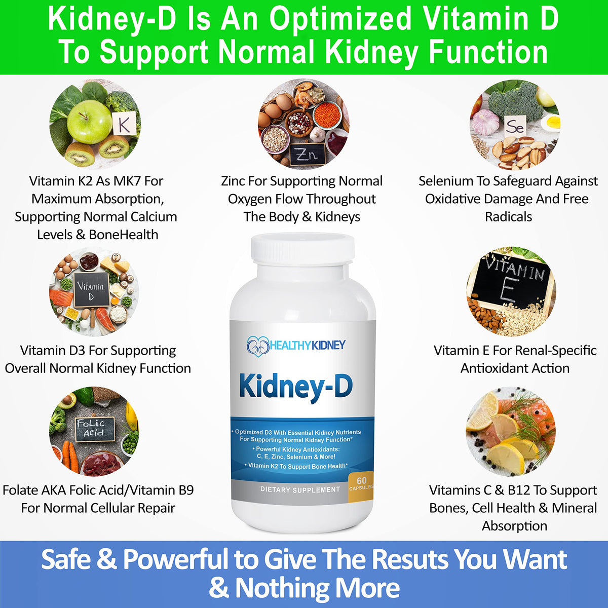 Kidney Restore Kidney-D Vitamin D3 Kidney Support - 60 Capsules - image 3