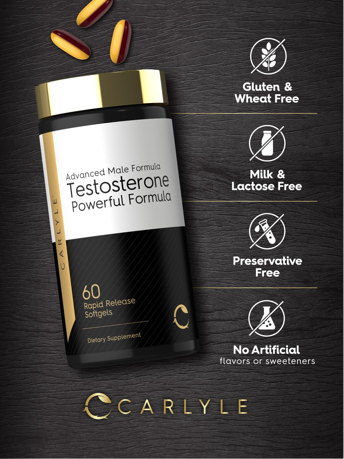 Carlyle Testosterone Supplement for Men - 60 Softgels - image 5
