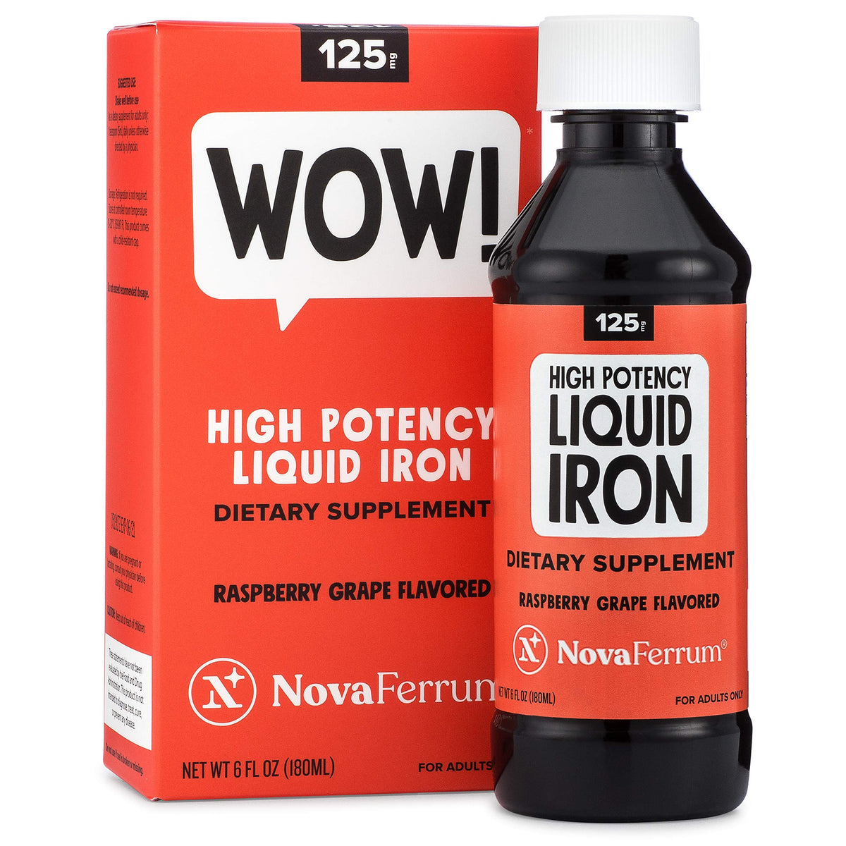 NovaFerrum Wow 125mg High Potency Liquid Iron Supplement - 6 Fl Oz