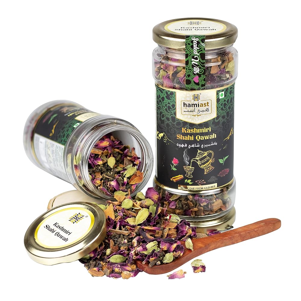 Hamiast Kashmiri Shahi Qawah Green Tea with Saffron - 100g - image 7