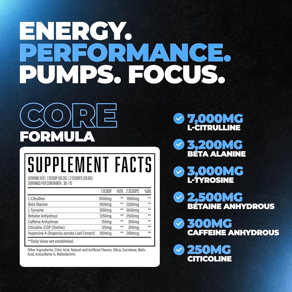 Huge Supplements Wrecked Core - All-in-One Pre-Workout Supplement