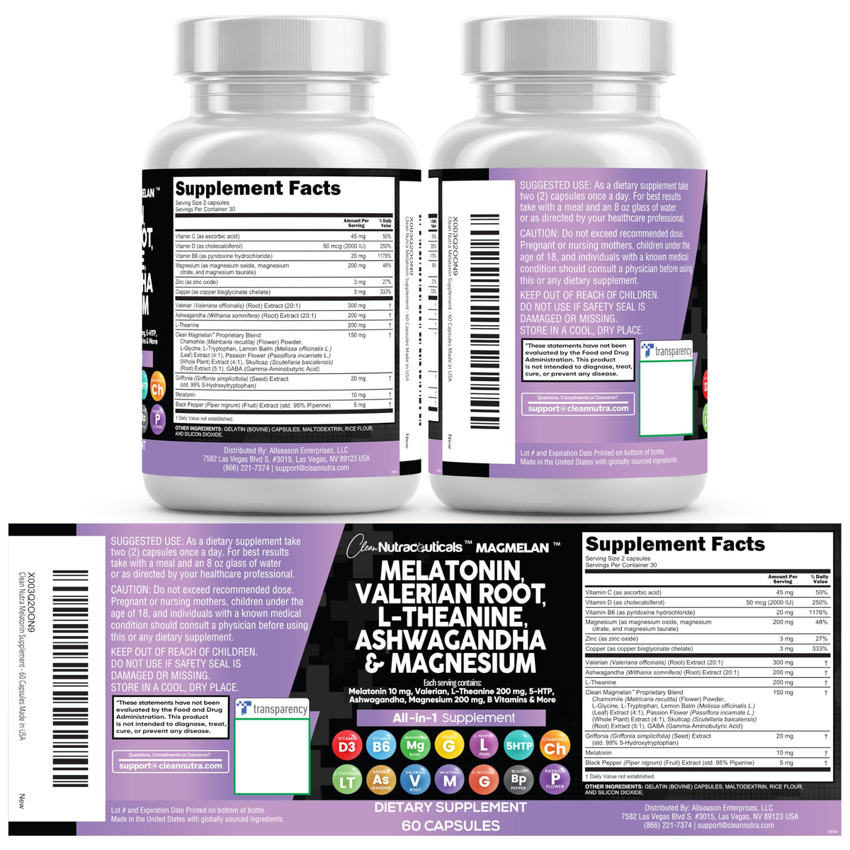 Clean Nutraceuticals Melatonin 10mg Sleep Support - 60 Capsules - image 9