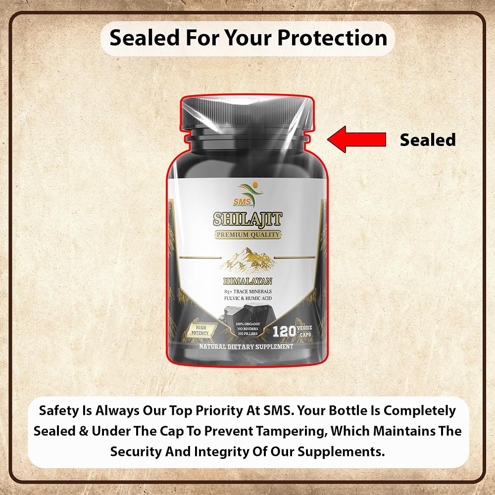 SMSHEALTHPRODUCTS.com Shilajit Pure Himalayan Capsules - 120 Count - image 6