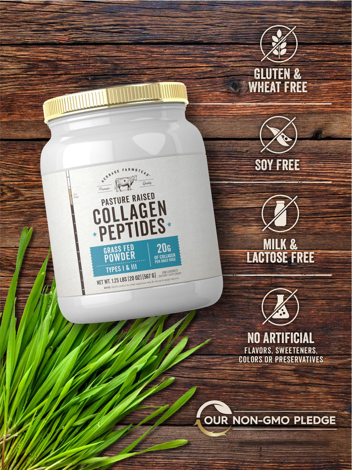 Carlyle Grass Fed Collagen Peptides Powder - 20 oz - image 5