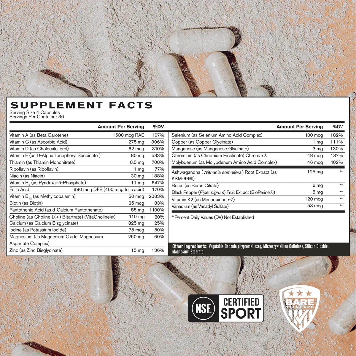 BARE PERFORMANCE NUTRITION BPN Strong Multi-Vitamin - 120 Capsules - image 3