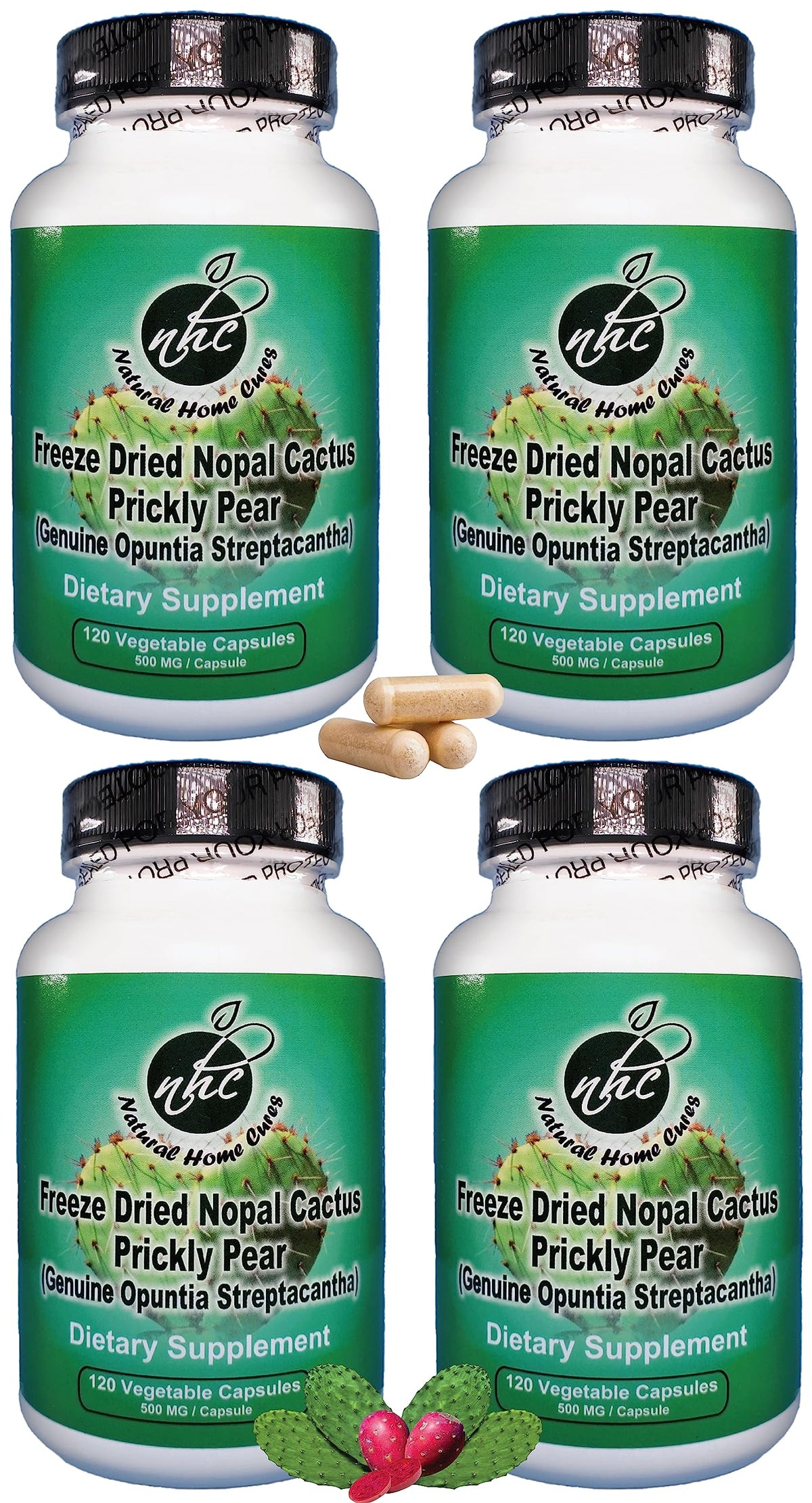 Natural Home Cures Freeze-Dried Nopal Cactus Capsules