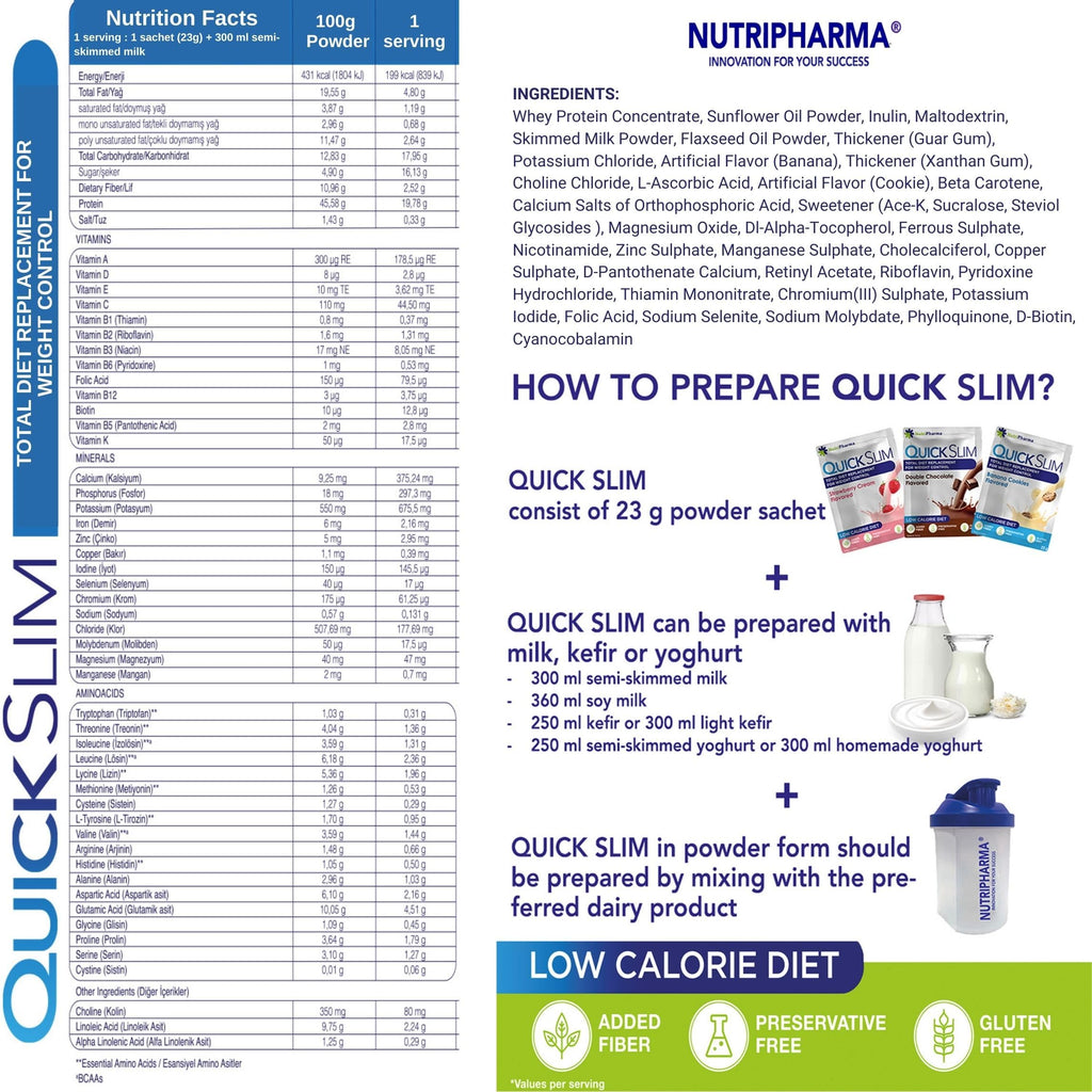 NUTRIPHARMA Quick Slim Quick Slim Meal Replacement Shakes for Weight