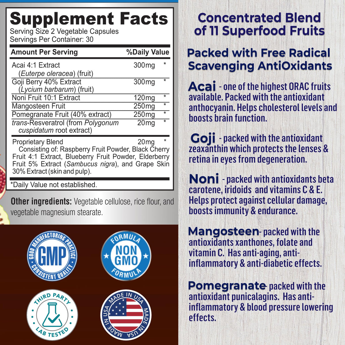YUMMYVITE Super Antioxidant Fruit Superfood Complex - 60 Capsules - image 2