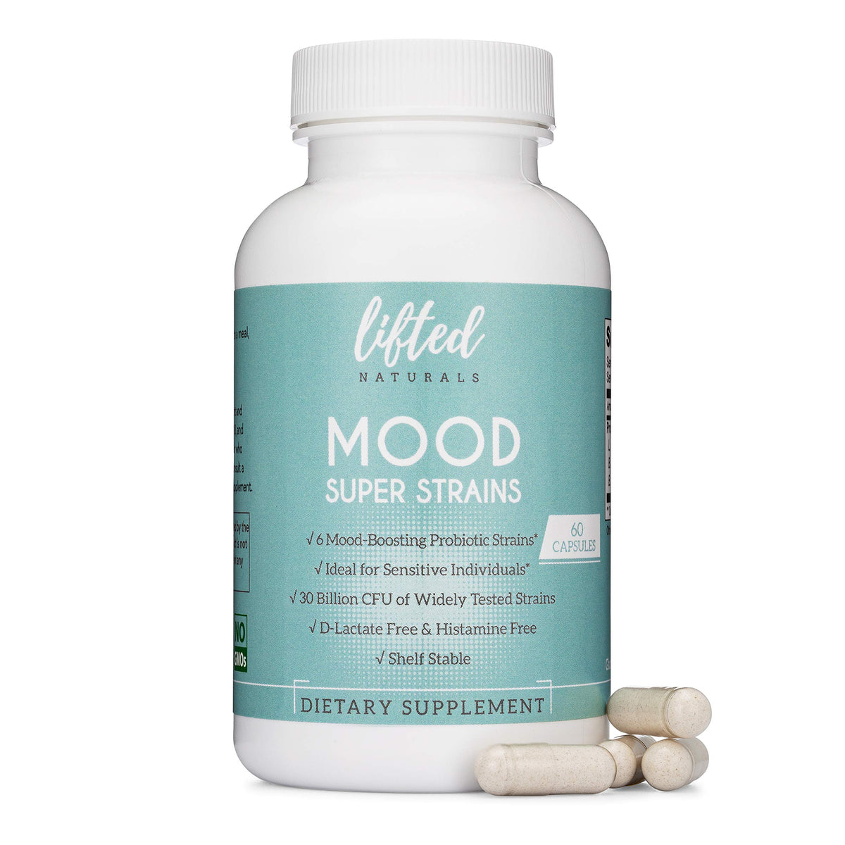 Lifted Naturals Probiotics Mood Super Strains - 60 Capsules