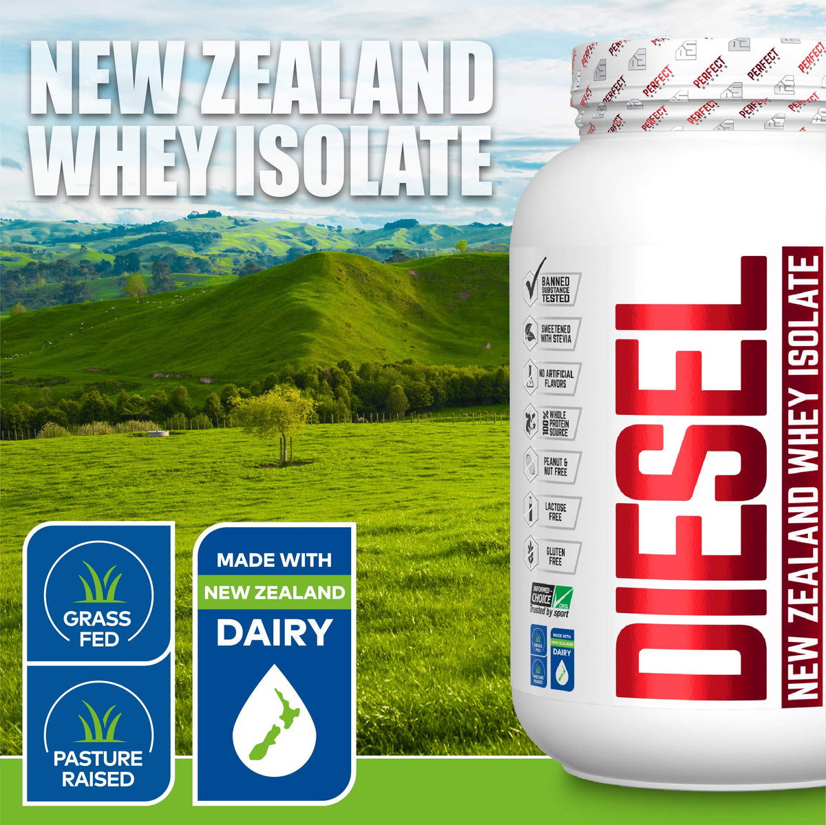 PERFECT SPORTS Diesel 100% New Zealand Whey Isolate - 2 lb - image 5