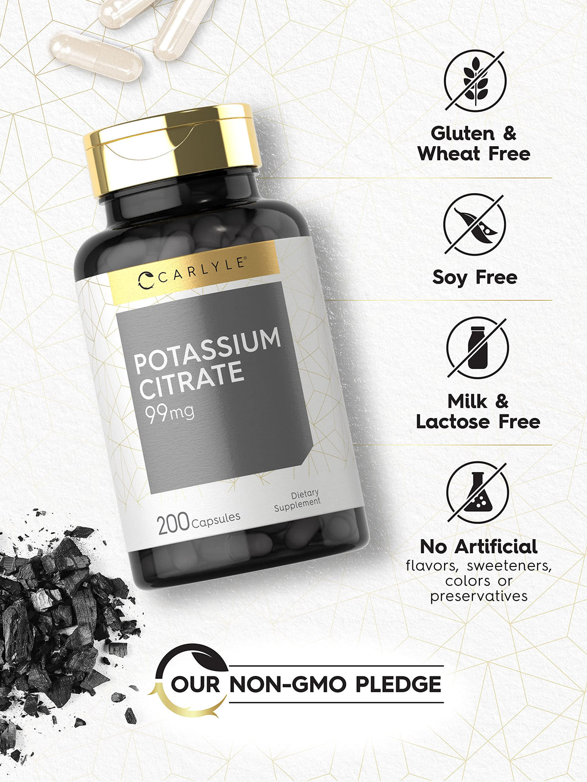 Carlyle Potassium Citrate 99mg - 200 Capsules - image 4