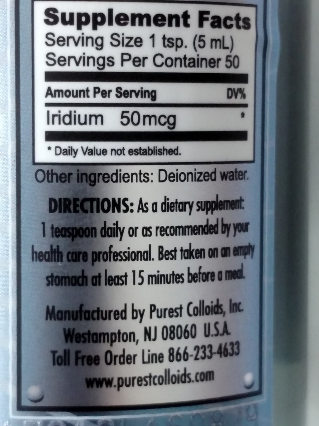 Purest Colloids MesoIridium Colloidal Iridium 10 ppm - 250 mL - image 2