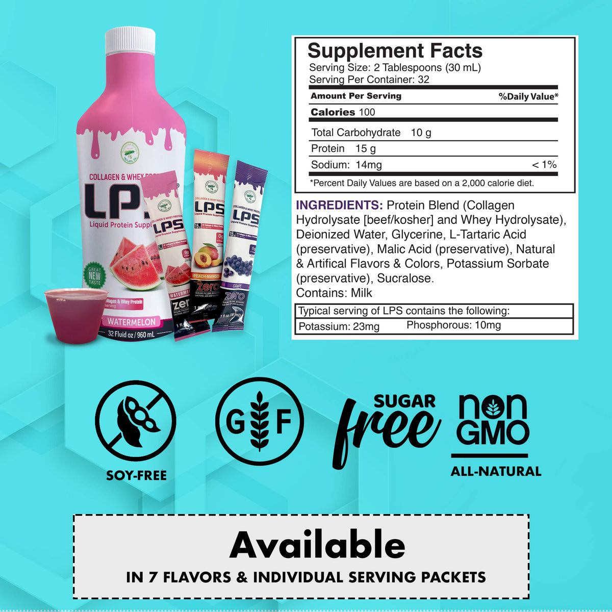 Nutritional Designs LPS Liquid Collagen & Whey Protein - 32 Fl Oz - image 3
