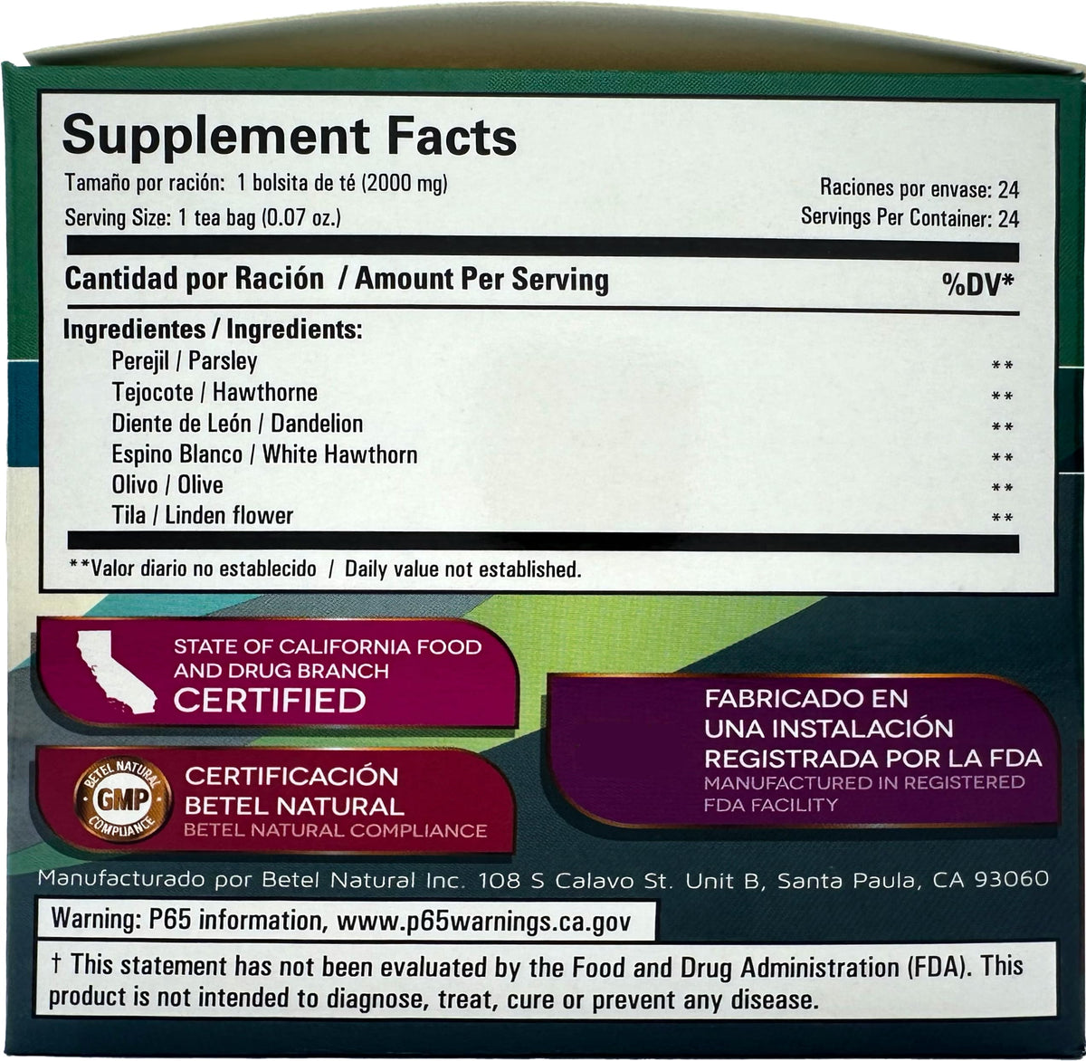 Betel Natural PresionBalan Tea Herbal Supplement - 24 Tea Bags - image 3