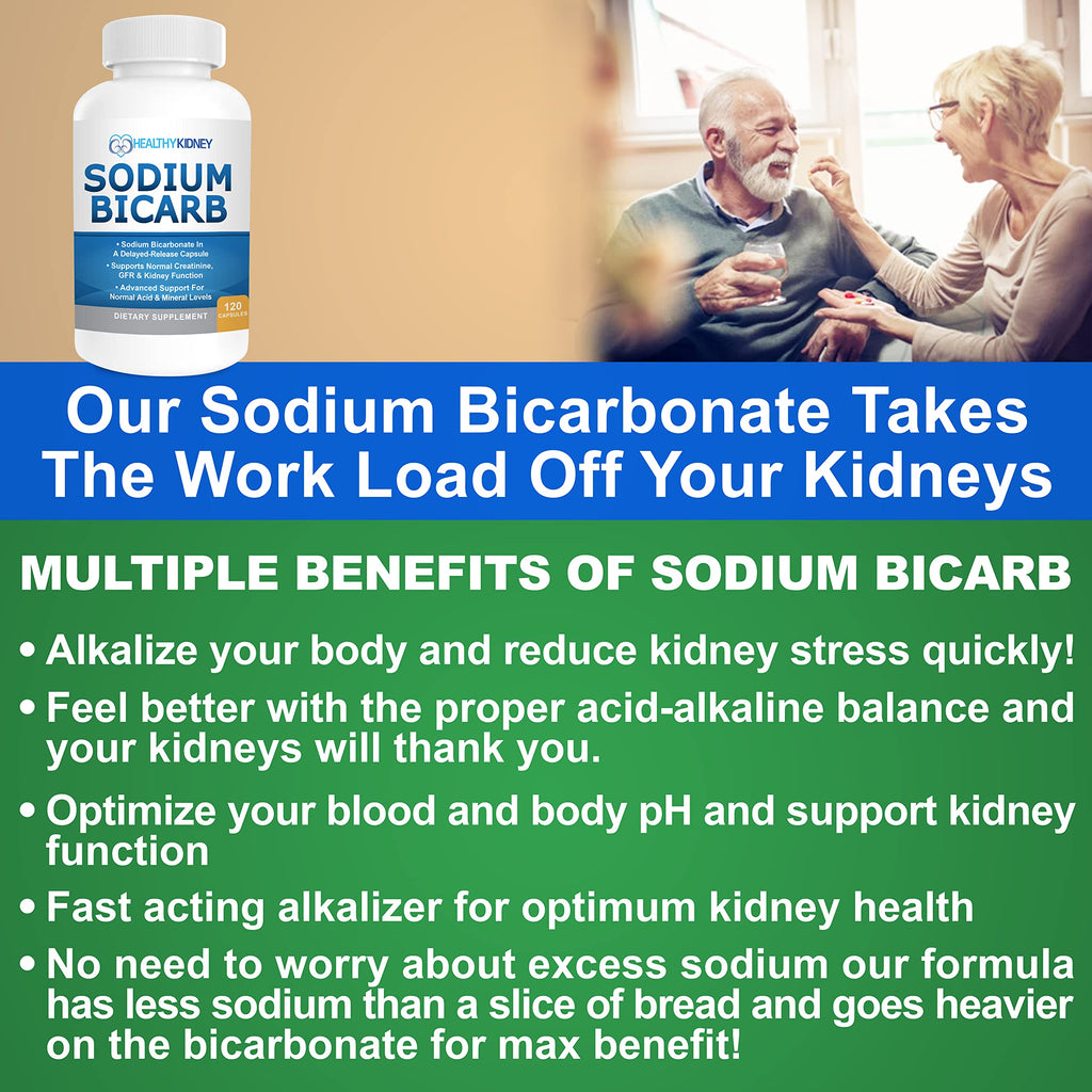 Kidney Restore Sodium Bicarbonate 650mg Delayed Release - 120 Capsules - image 6