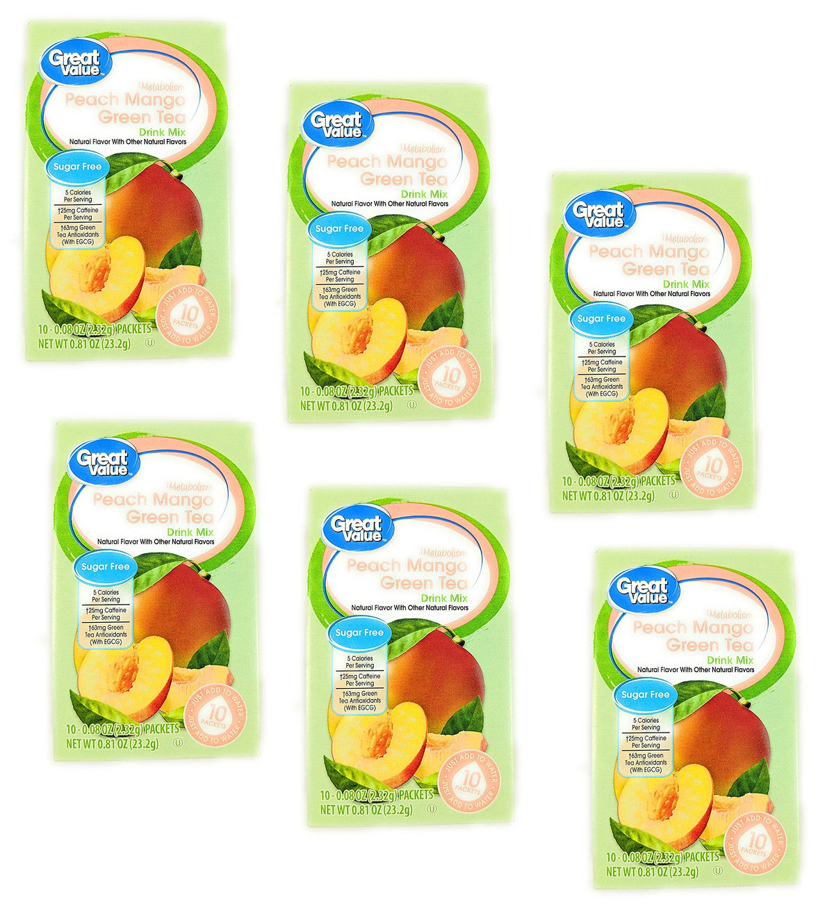 Great Value Metabolism Peach Mango Green Tea Drink Mix
