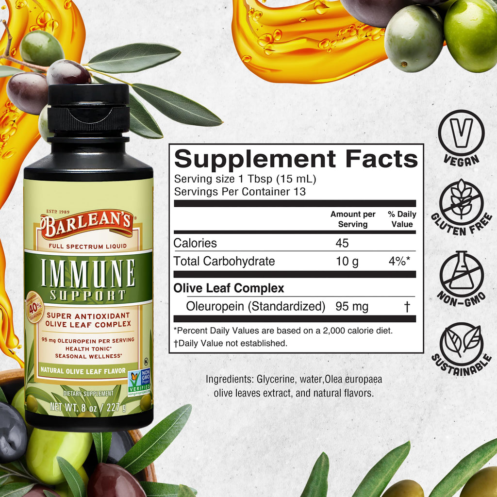 Barlean's Olive Leaf Complex 95mg Oleuropein