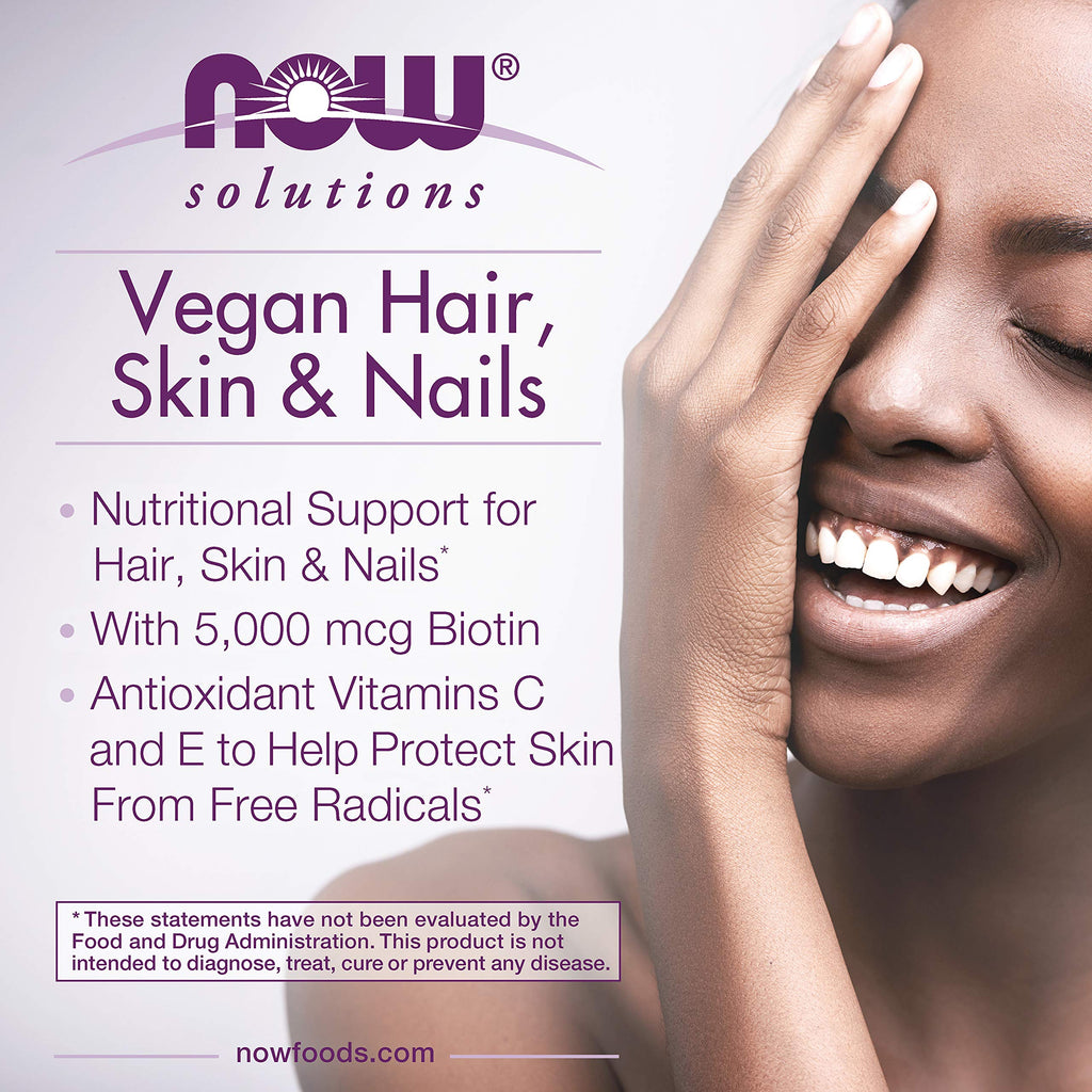 NOW Solutions Vegan Hair, Skin & Nails - 90 Vegetarian Capsules - image 4