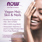 NOW Solutions Vegan Hair, Skin & Nails - 90 Vegetarian Capsules - image 4