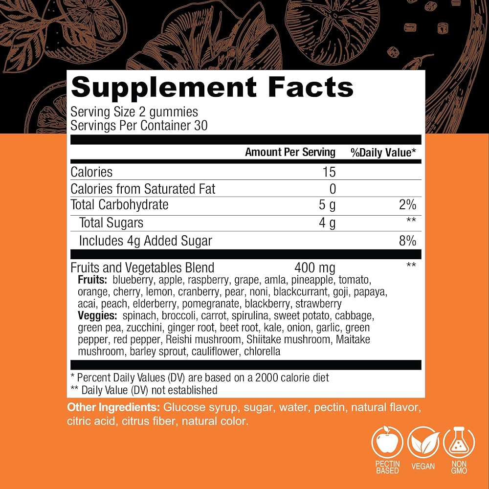 Country Farms Fruits and Veggies Gummies - 60 Count - image 2