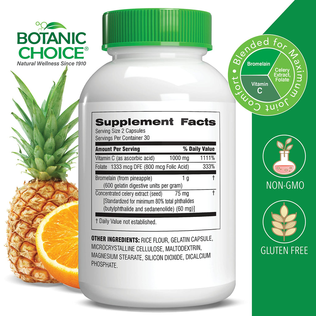 Botanic Choice Uric Acid Complex Celery Seed & Bromelain - 60 Capsules - image 2