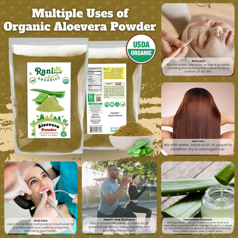 Rani Organic Aloe Vera Powder (Aloe Barbadensis) - 200g - image 2