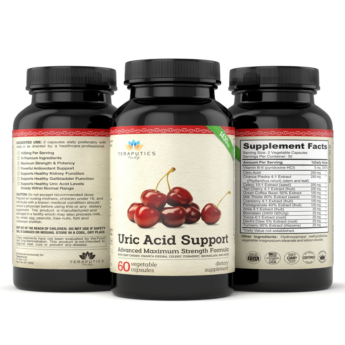 Teraputics Uric Acid Support Formula - 60 Vegetarian Capsules - image 4