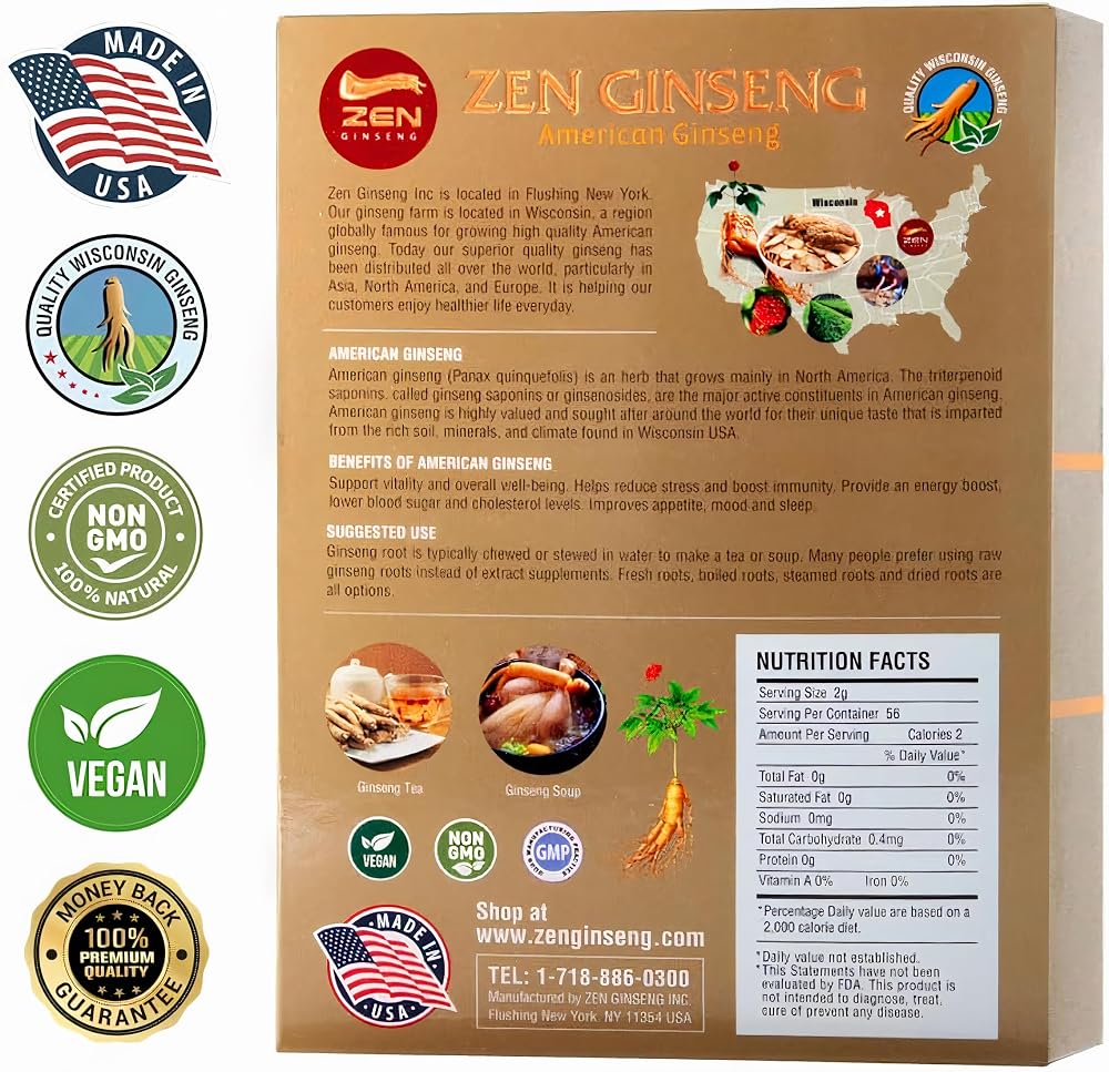 Zen Ginseng 1 Box of American Wisconsin Ginseng Super Long Jumbo Root - image 8