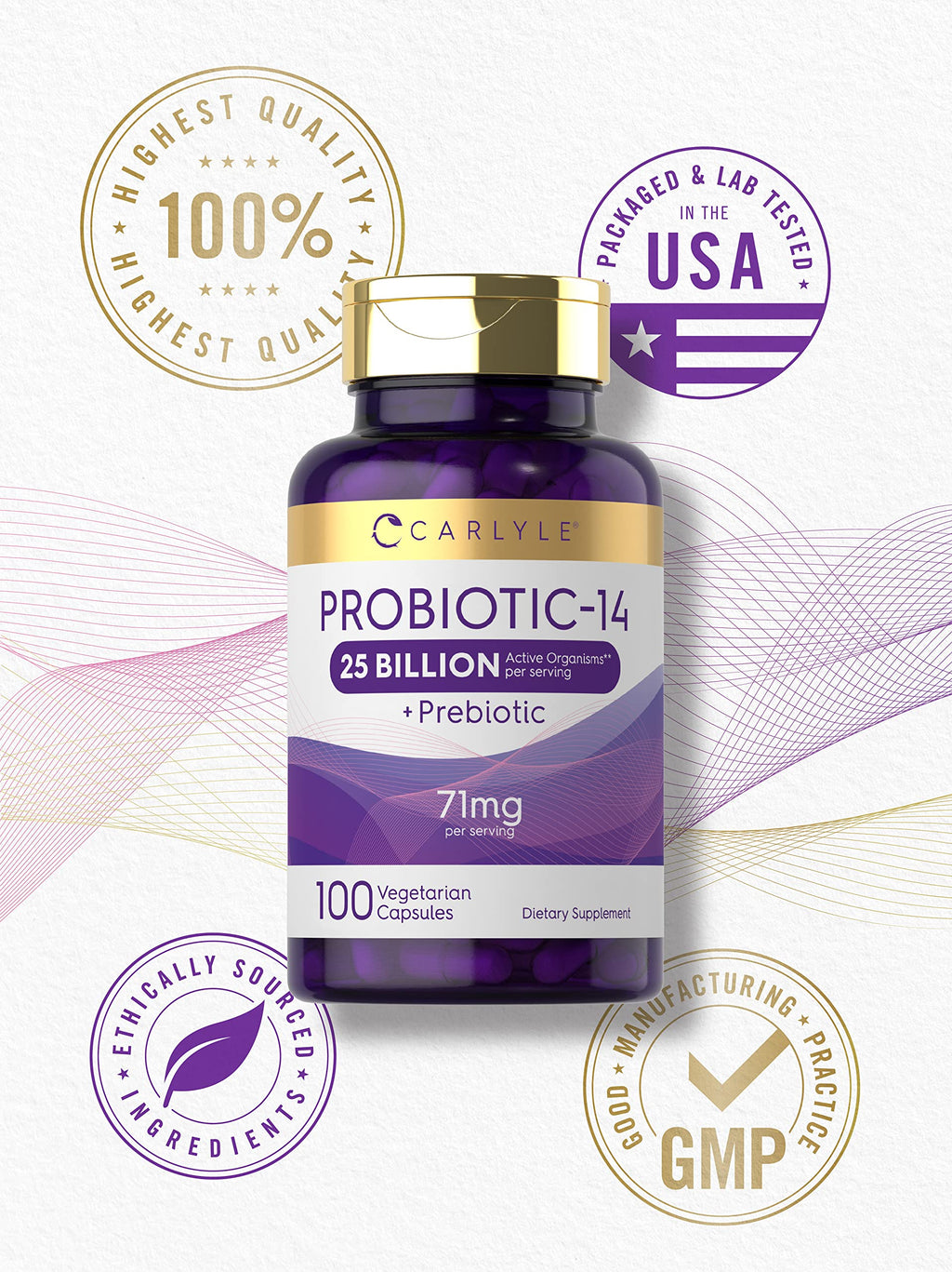Carlyle Probiotics 25 Billion CFU with Prebiotics - 100 Capsules - image 5