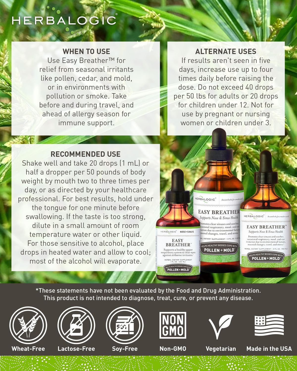 Herbalogic Easy Breather Liquid Herb Drops for Sinus Health - 4 Fl. Oz. - image 4