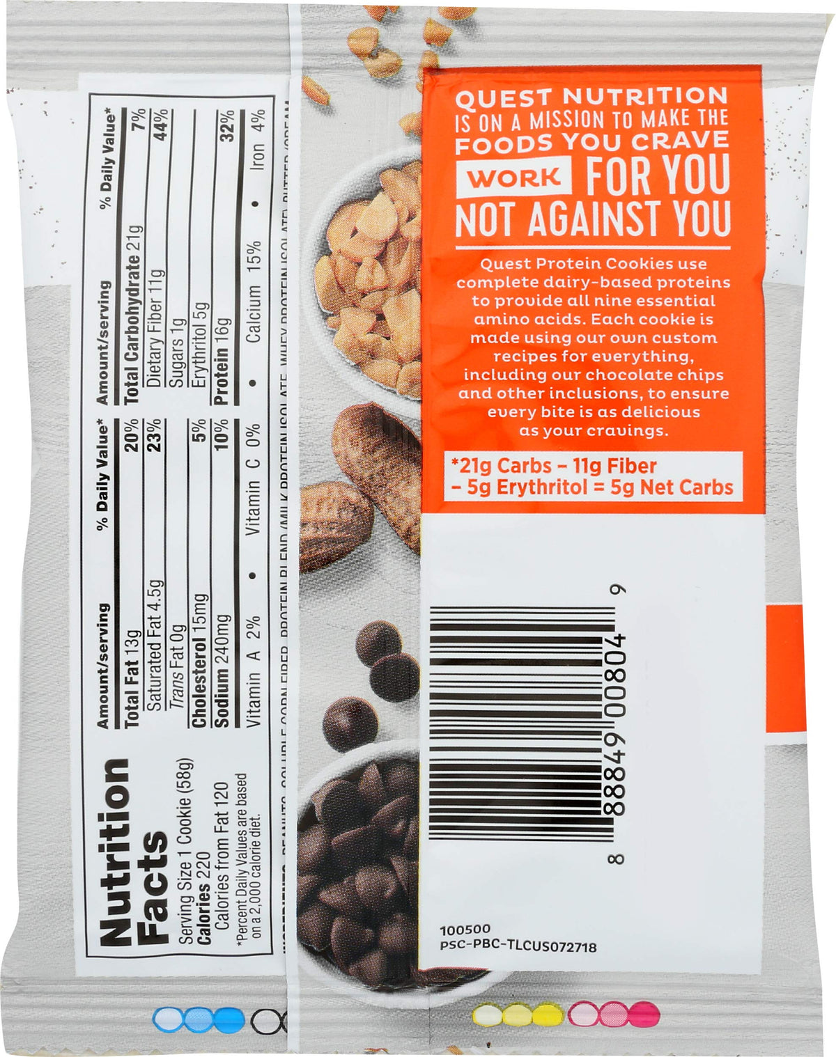 Quest Peanut Butter Chocolate Chip Protein Cookie - 2.04 oz - image 3