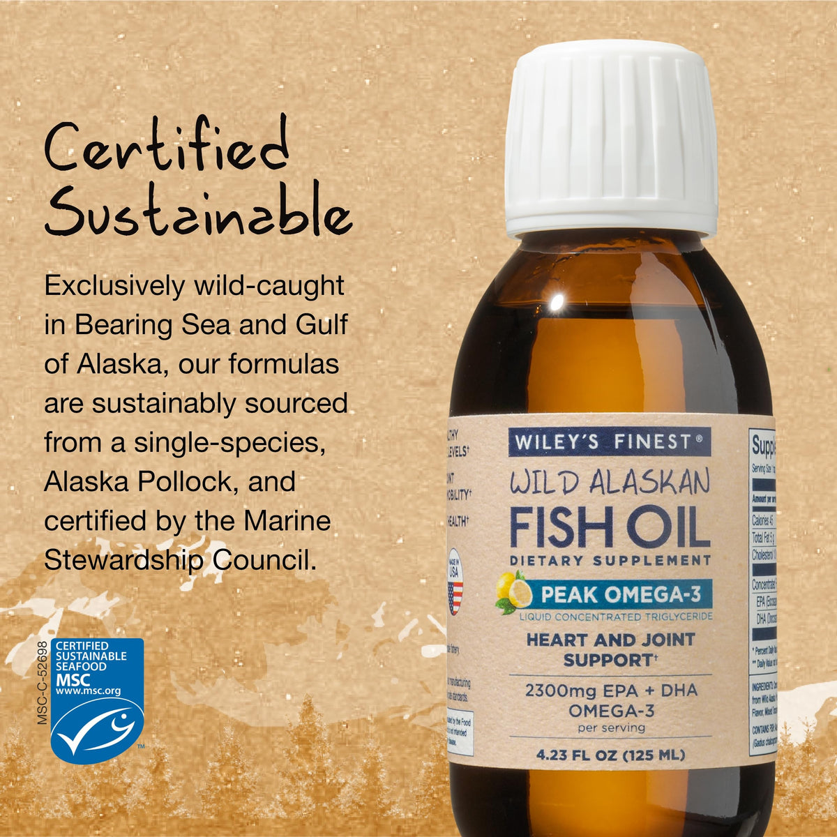 Wiley's Finest Wild Alaskan Fish Oil Peak Omega-3