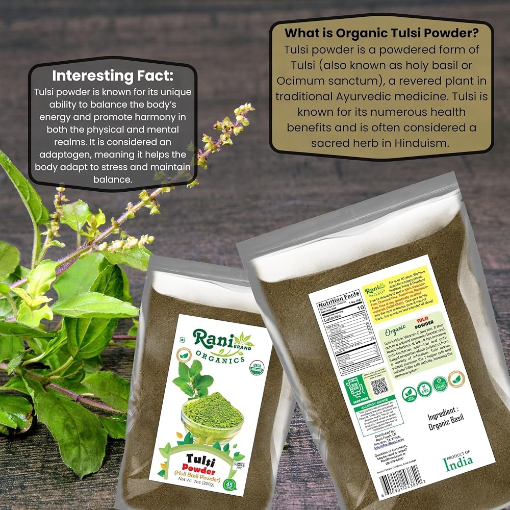 Rani Organic Tulsi Powder Holy Basil - 200g - image 3