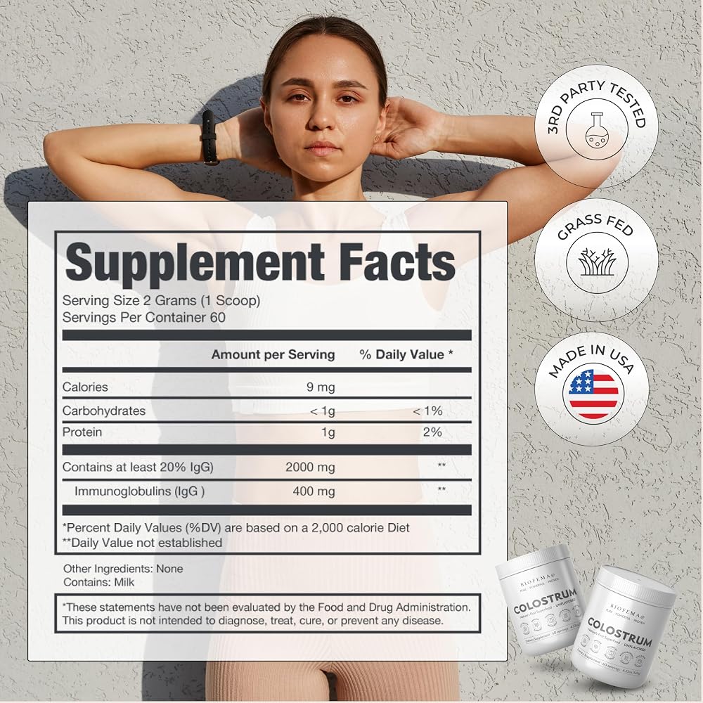 BIOFEMA Bovine Colostrum Powder for Gut Health - 4.23 oz - image 2