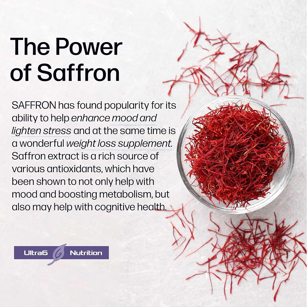 Ultra6 Nutrition Pure Saffron Extract Appetite Suppressant - 90 Capsules - image 7