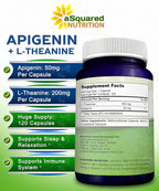 aSquared Nutrition Apigenin 50mg & L-Theanine 200mg - 120 Capsules - image 4
