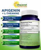 aSquared Nutrition Apigenin 50mg & L-Theanine 200mg - 120 Capsules - image 4