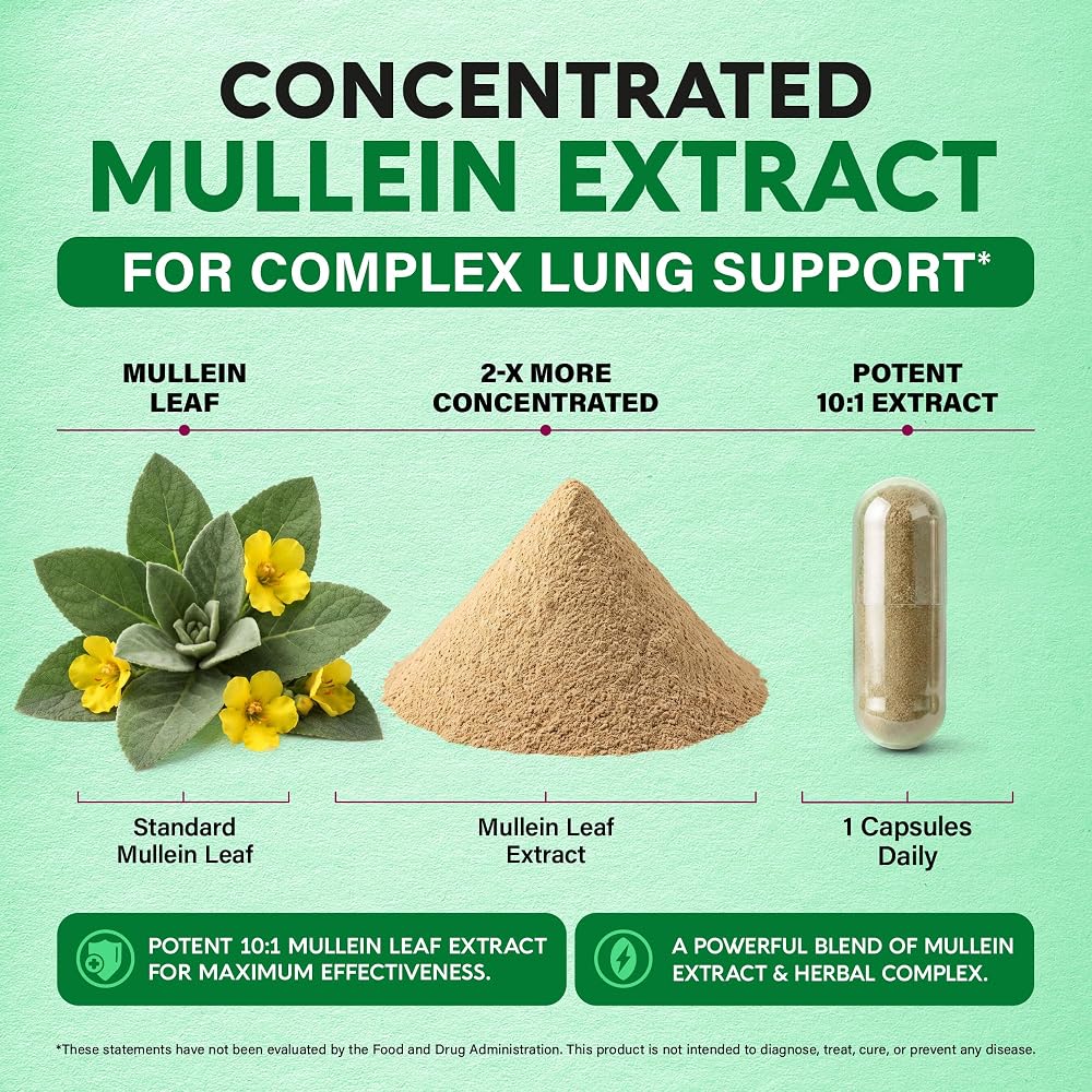 NUTRAHARMONY Mullein Lung Detox - Mullein Leaf Extract - Marshmallow