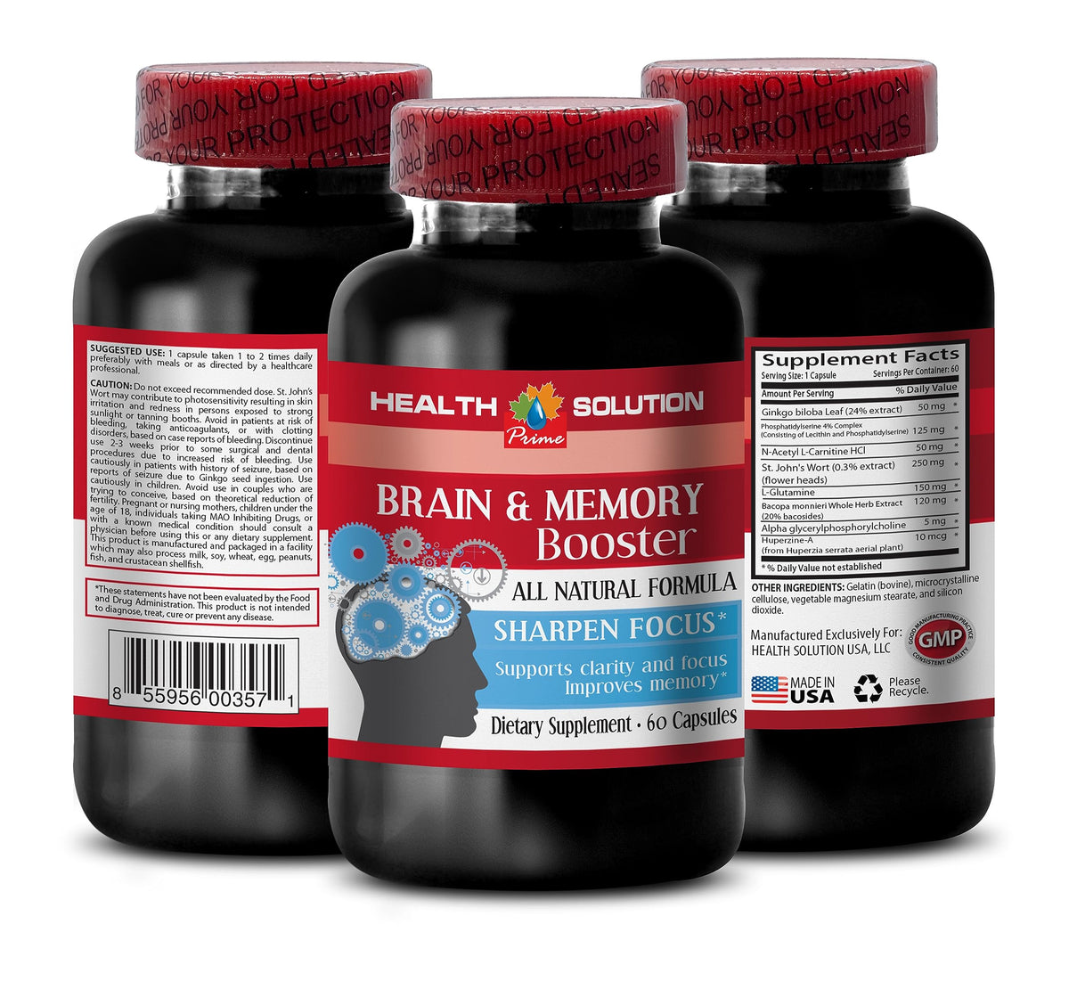 Health Solution Prime Brain and Memory Booster - 120 Capsules - image 2
