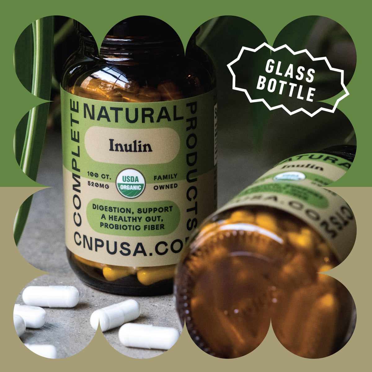 Complete Natural Products Organic Inulin Prebiotic Fiber - 100 Capsules - image 4