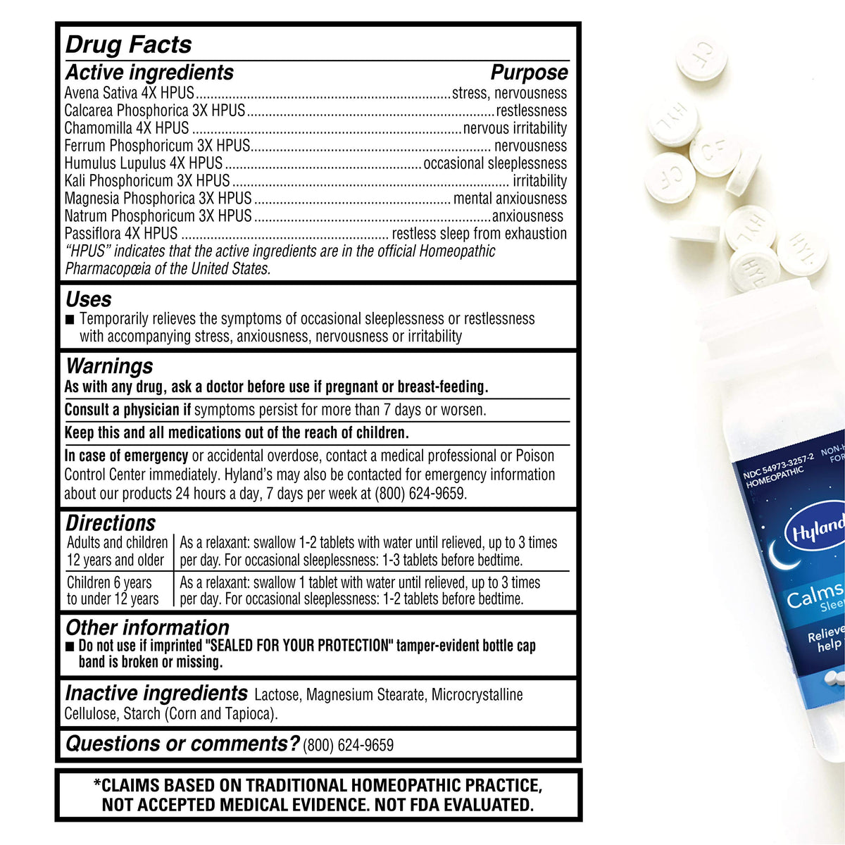 Hyland's Calms Forte Sleep Aid - 50 Tablets - image 5