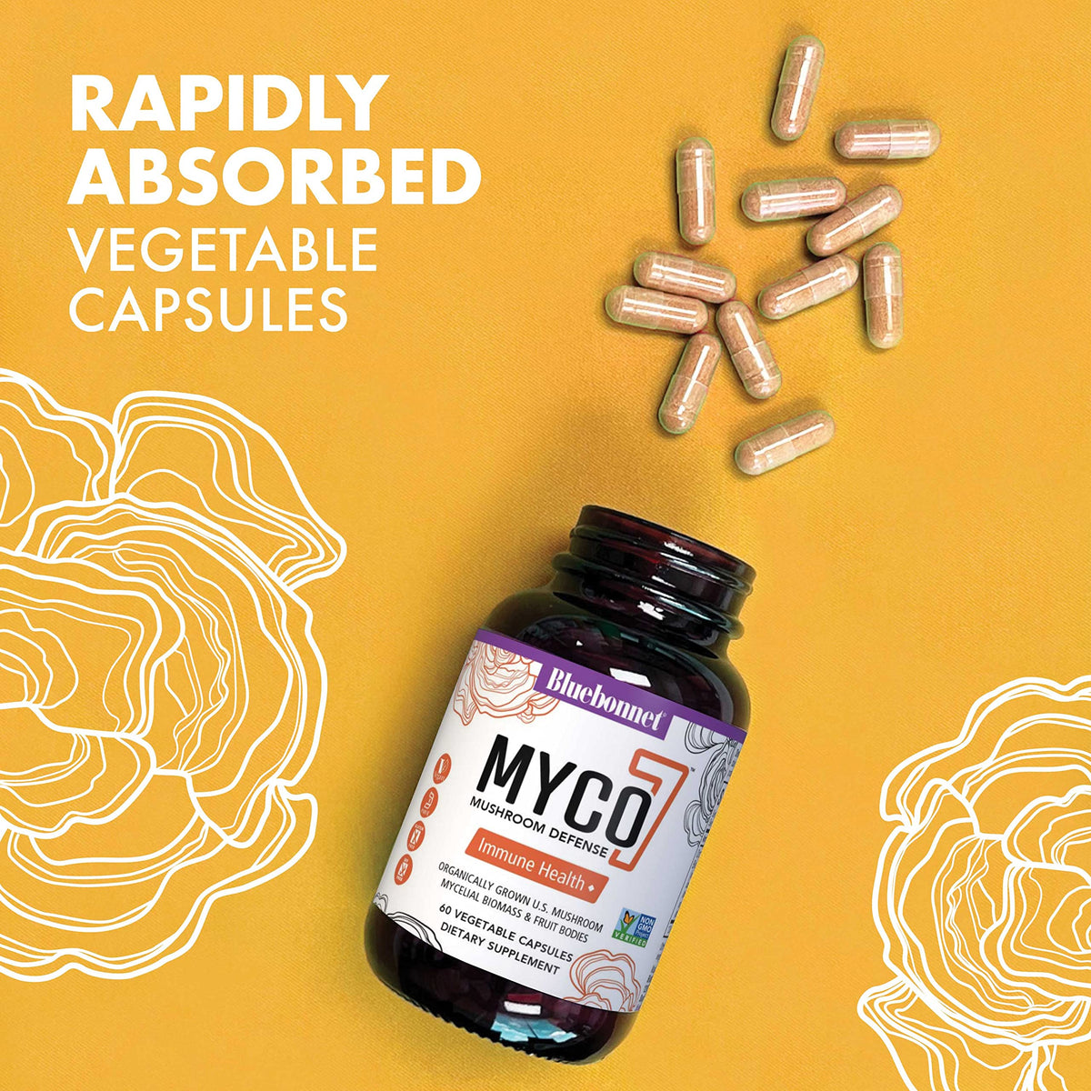 BlueBonnet Nutrition Myco-7 Mushroom Defense - 60 Vegetable Capsules - image 5