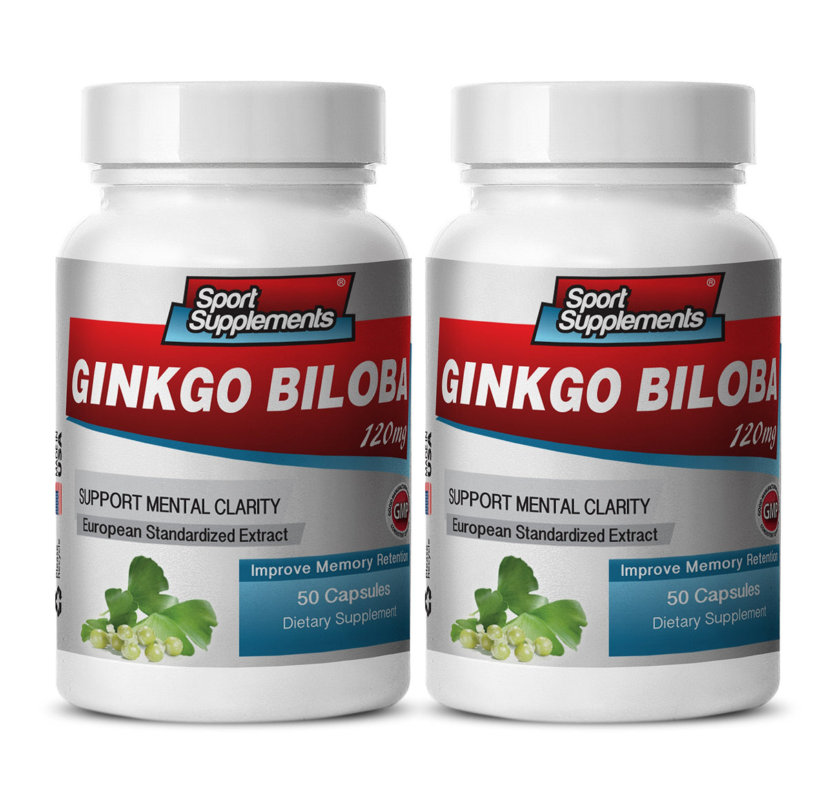 Sport Supplements Ginkgo Biloba 120mg Memory Support - 60 Capsules