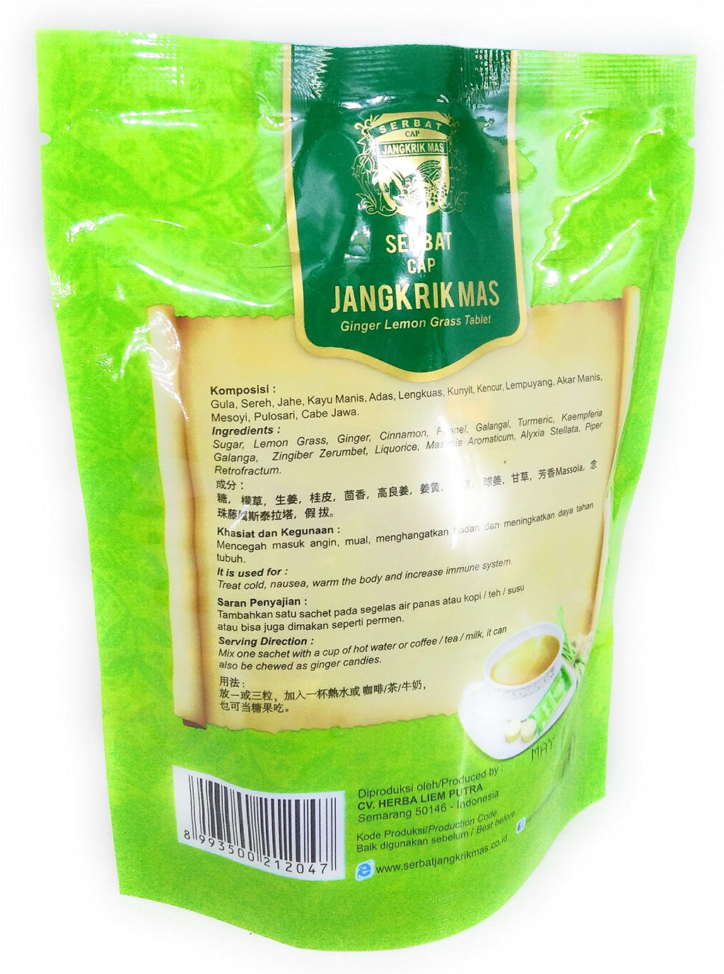Cap Jangkrik Mas Ginger Lemongrass Tablets - 10 Sachets - image 3