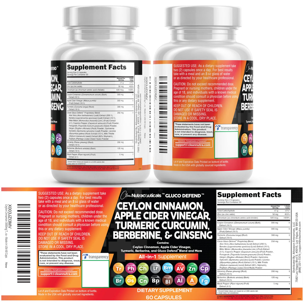 Clean Nutraceuticals Ceylon Cinnamon Berberine Turmeric 16-in-1 - 60 Capsules - image 8