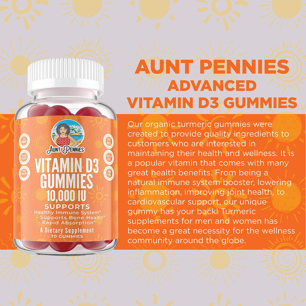 flexSTICK Vitamin D3 10000 IU Gummies Immune Support - 70 Gummies - image 6