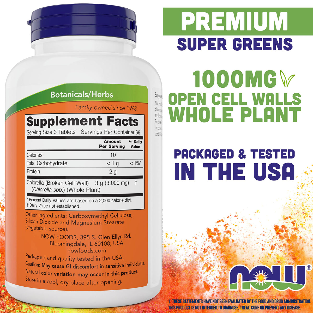 Now Supplements, Chlorella 1000 mg with Naturally Occurring
