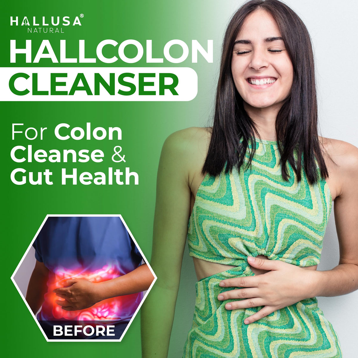 Hallusa Natural Colon Cleanser Herbal Fiber Blend - 90 Capsules - image 7