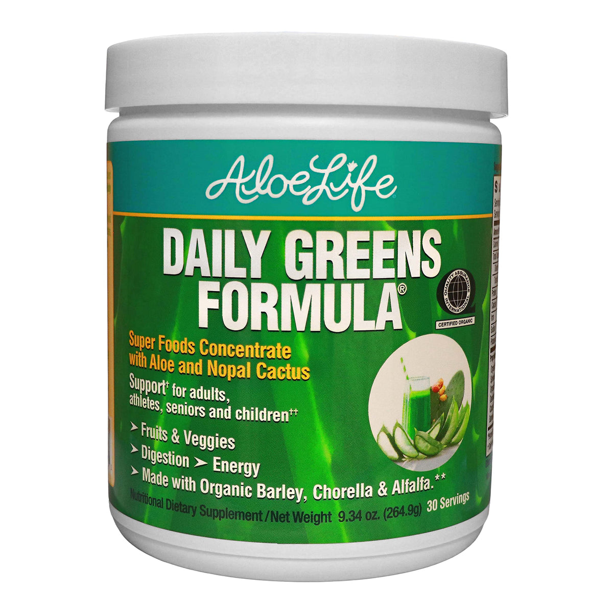Aloe Life Daily Greens Powder Superfood - 30 Servings