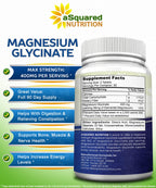 aSquared Nutrition Magnesium Glycinate 400mg - 180 Tablets - image 6